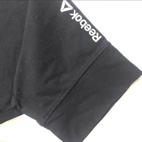 Reebok Play Dry Capri Legging Active Crop Pant Black Run Womens Sz Medium - Picture 5 of 8